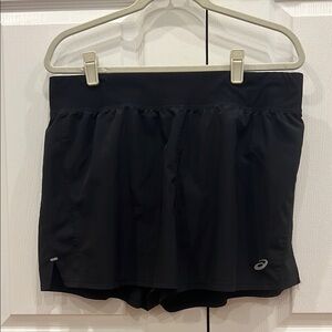 asics Curved Yoke Run Short Womens Black Size XL